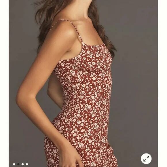 Reformation Liya Dress Flower Girl Midi Spaghetti Strap | Red Floral | SZ 8 - Picture 4 of 13